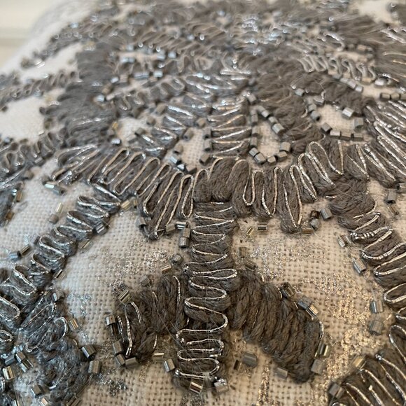 Embroidered Snowflake Accent Pillow - Picture 5 of 7